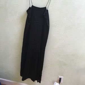 Vintage 100% Silk Black Spaghetti Strap Dress